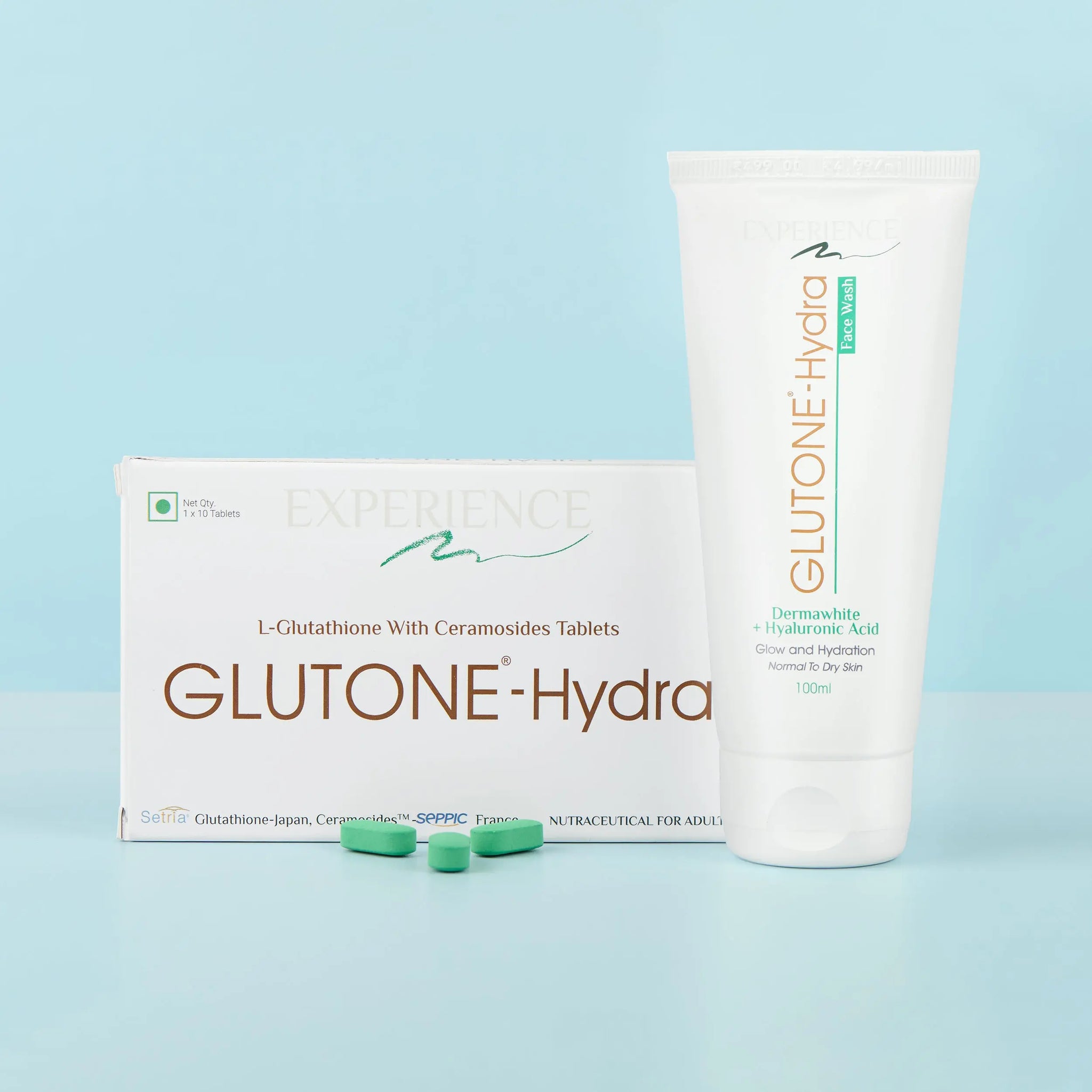 Glutone-Hydra Tablet + Hydra-Facewash 